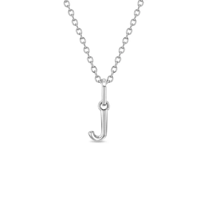 Necklaces Kids Necklaces Pendants Tiny Initial Letter Kids Teen PendantNecklace Sterling Silver