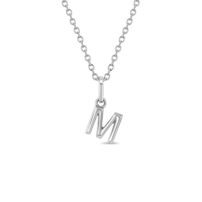 Necklaces Kids Necklaces Pendants Tiny Initial Letter Kids Teen PendantNecklace Sterling Silver