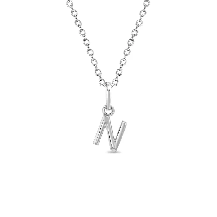 Necklaces Kids Necklaces Pendants Tiny Initial Letter Kids Teen PendantNecklace Sterling Silver