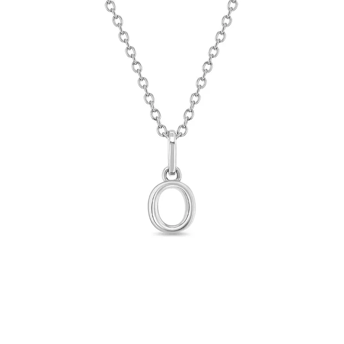 Necklaces Kids Necklaces Pendants Tiny Initial Letter Kids Teen PendantNecklace Sterling Silver