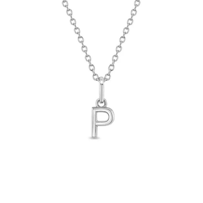 Necklaces Kids Necklaces Pendants Tiny Initial Letter Kids Teen PendantNecklace Sterling Silver