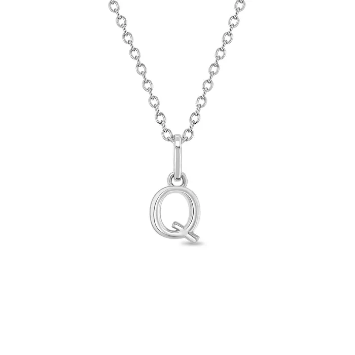 Necklaces Kids Necklaces Pendants Tiny Initial Letter Kids Teen PendantNecklace Sterling Silver