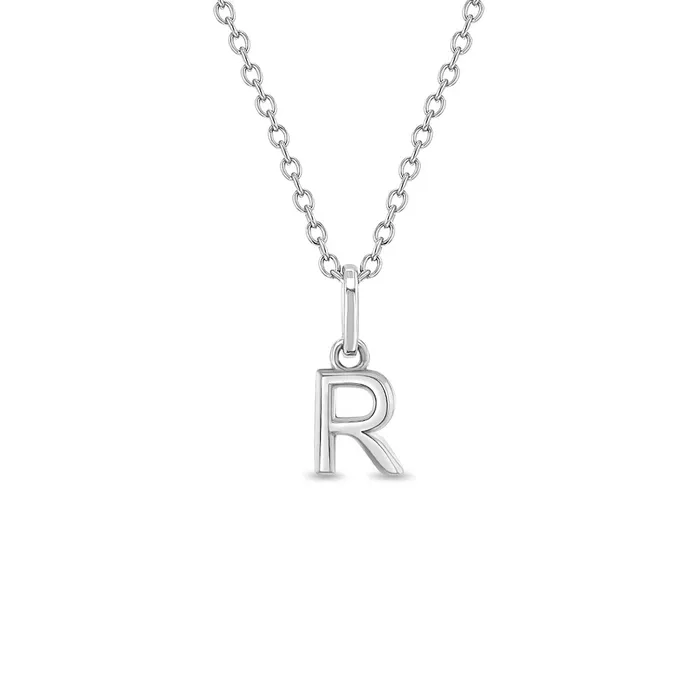 Necklaces Kids Necklaces Pendants Tiny Initial Letter Kids Teen PendantNecklace Sterling Silver