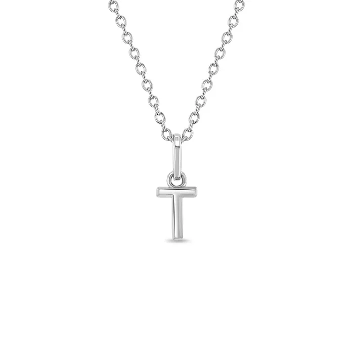 Necklaces Kids Necklaces Pendants Tiny Initial Letter Kids Teen PendantNecklace Sterling Silver