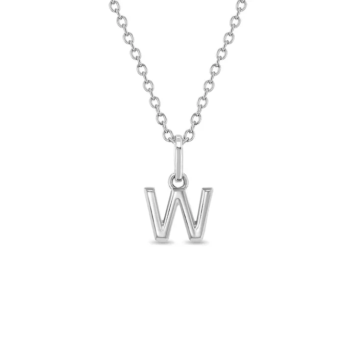 Necklaces Kids Necklaces Pendants Tiny Initial Letter Kids Teen PendantNecklace Sterling Silver