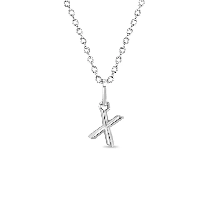 Necklaces Kids Necklaces Pendants Tiny Initial Letter Kids Teen PendantNecklace Sterling Silver
