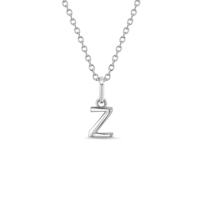 Necklaces Kids Necklaces Pendants Tiny Initial Letter Kids Teen PendantNecklace Sterling Silver