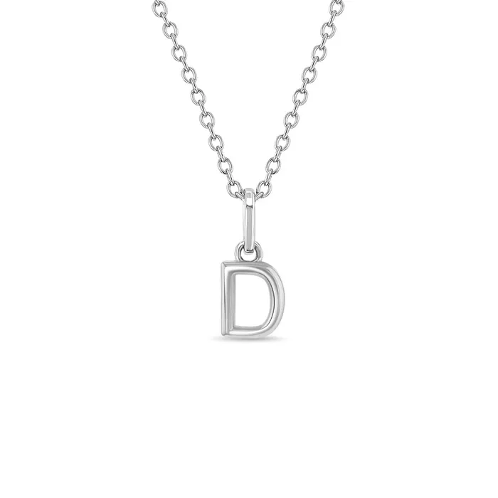 Necklaces Kids Necklaces Pendants Tiny Initial Letter Kids Teen PendantNecklace Sterling Silver