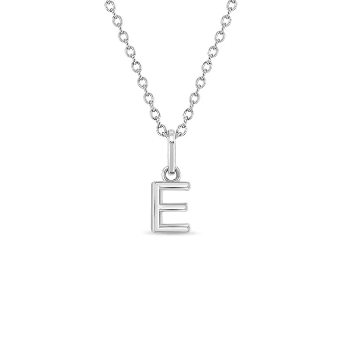 Necklaces Kids Necklaces Pendants Tiny Initial Letter Kids Teen PendantNecklace Sterling Silver