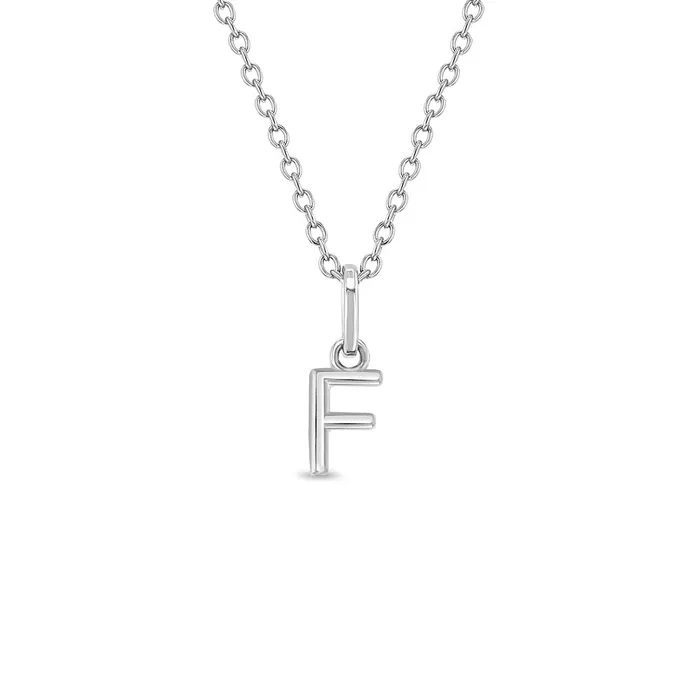 Necklaces Kids Necklaces Pendants Tiny Initial Letter Kids Teen PendantNecklace Sterling Silver