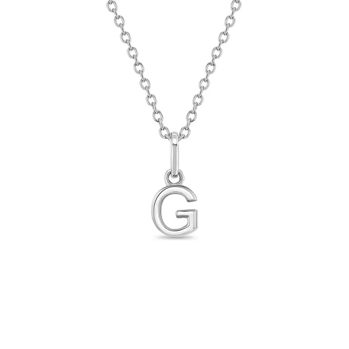 Necklaces Kids Necklaces Pendants Tiny Initial Letter Kids Teen PendantNecklace Sterling Silver
