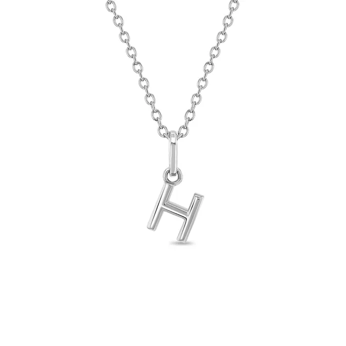Necklaces Kids Necklaces Pendants Tiny Initial Letter Kids Teen PendantNecklace Sterling Silver