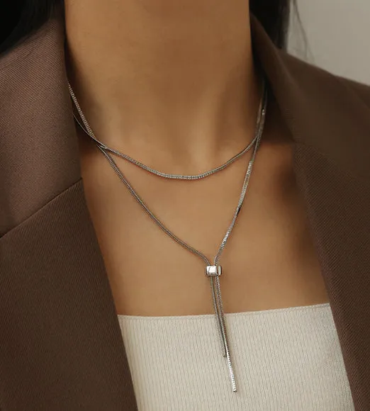 Necklaces Refined by AnnaKaci Adjustable Clasp Long Chain Necklace