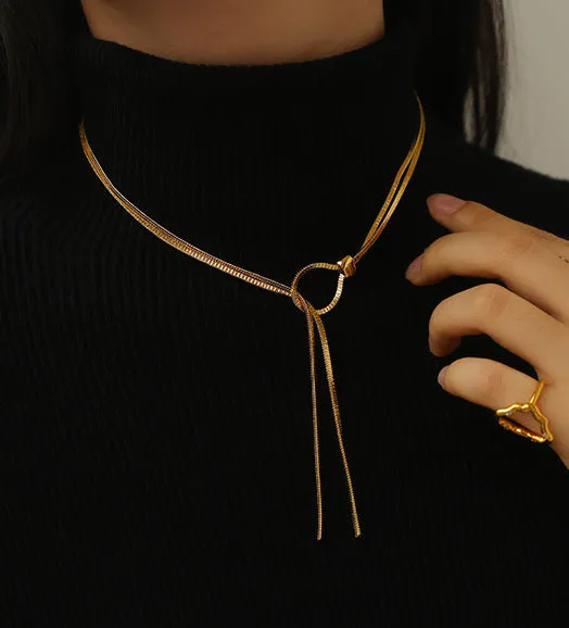 Necklaces Refined by AnnaKaci Adjustable Clasp Long Chain Necklace