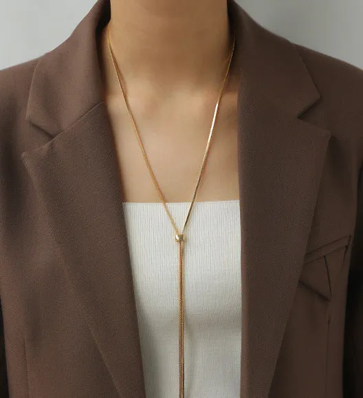 Necklaces Refined by AnnaKaci Adjustable Clasp Long Chain Necklace