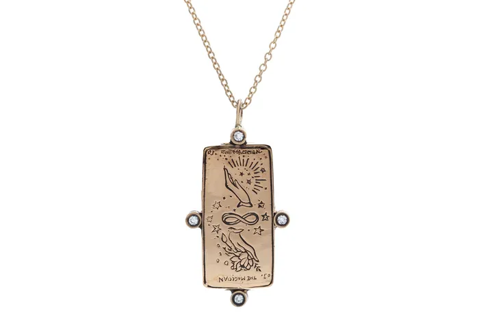 Necklaces Sofia Zakia Diamond Magician Tarot Card Necklace READYTOSHIP