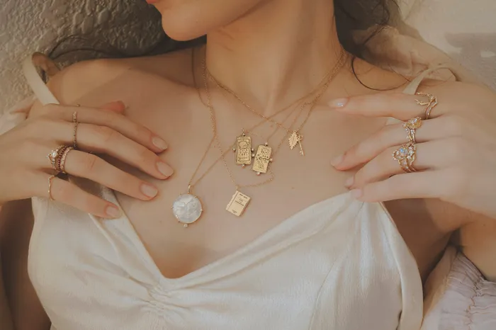 Necklaces Sofia Zakia Diamond Magician Tarot Card Necklace READYTOSHIP