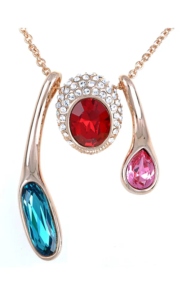 Necklaces Swarovski Crystal Sapphire Gold Abstract Pendant Necklace Refined by AnnaKaci