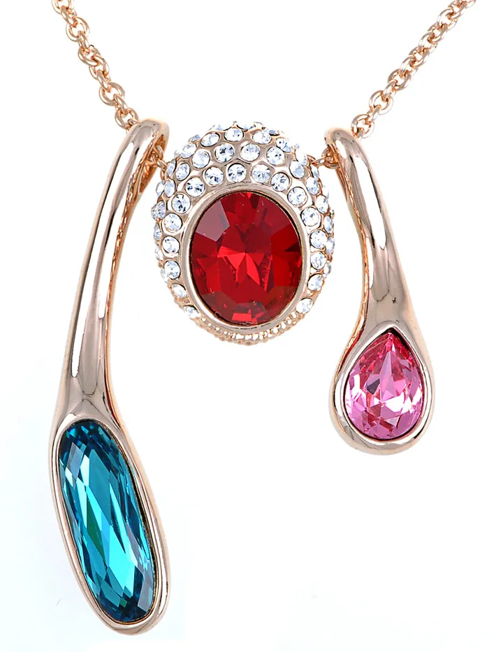 Necklaces Swarovski Crystal Sapphire Gold Abstract Pendant Necklace Refined by AnnaKaci Necklaces Swarovski Crystal Sapphire Gold Abstract Pendant Necklace Refined by AnnaKaci