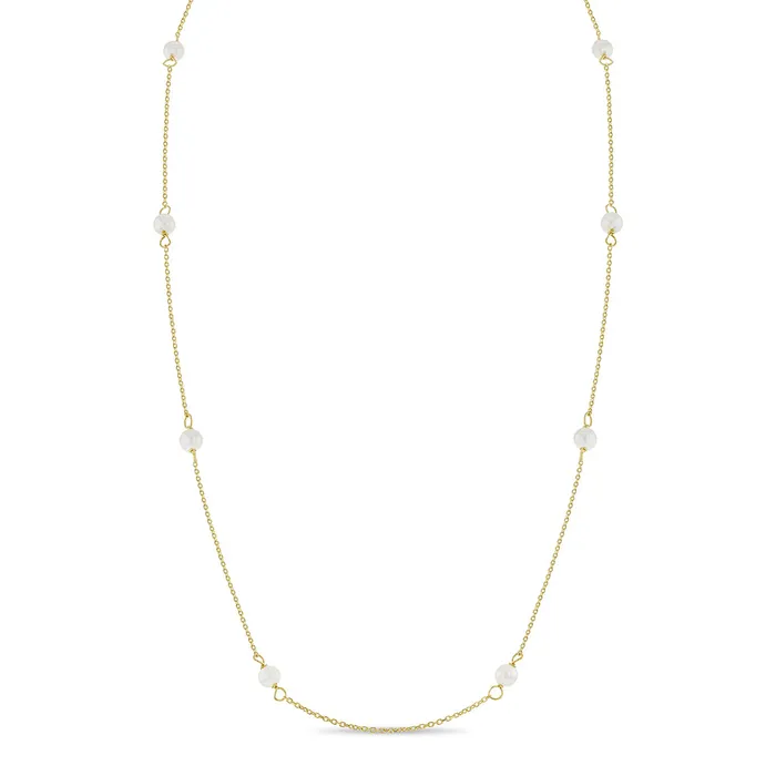 Necklaces Womens Necklaces 14k Gold Mini Pearl Layering Womens Necklace