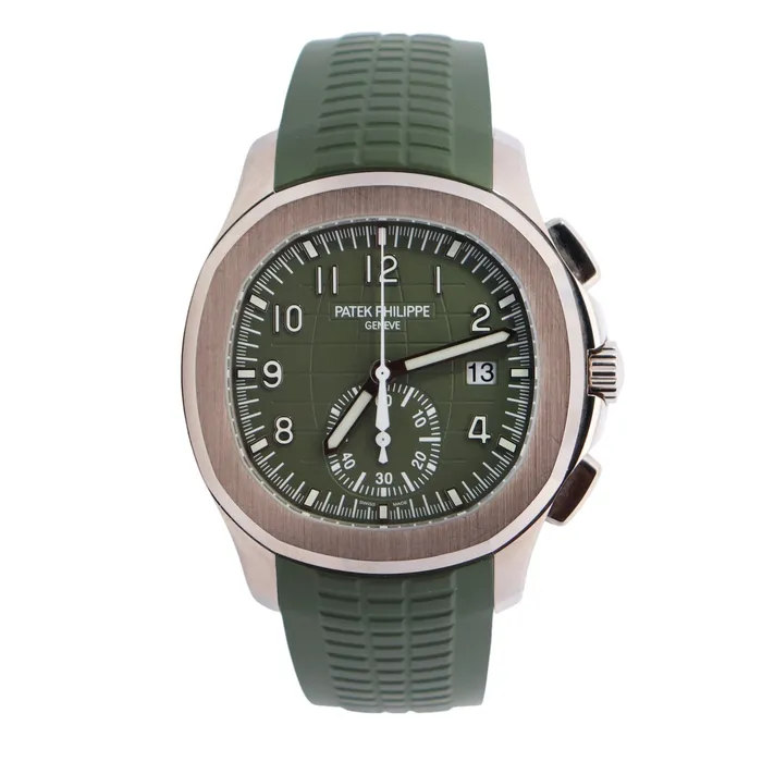 Patek Philippe Aquanaut 42mm Green Dial Watch Ref 5968G010 Happy Jewelers Watches