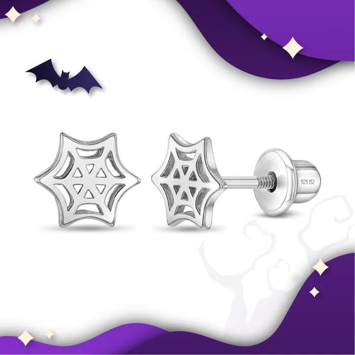 PPLRHIDDENPRODUCT Tangled Spiderweb Kids Childrens Girls Earrings Screw Back Sterling Silver Earrings PPLRHIDDENPRODUCT Tangled Spiderweb Kids Childrens Girls Earrings Screw Back Sterling Silver Earrings