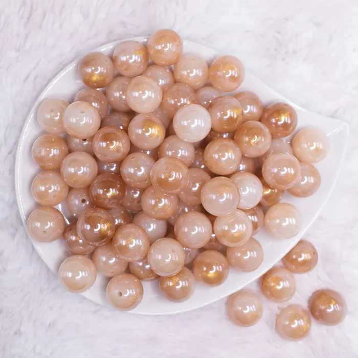 PreStyled Sets The BumbleBead Company 16mm Gold Galaxy Sparkle Resin Bubblegum Beads