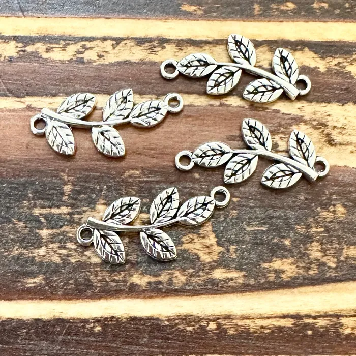 Premium Pewter Rings BCB0603 Antique Silver Branch Connector 13x28mm Pkg 4