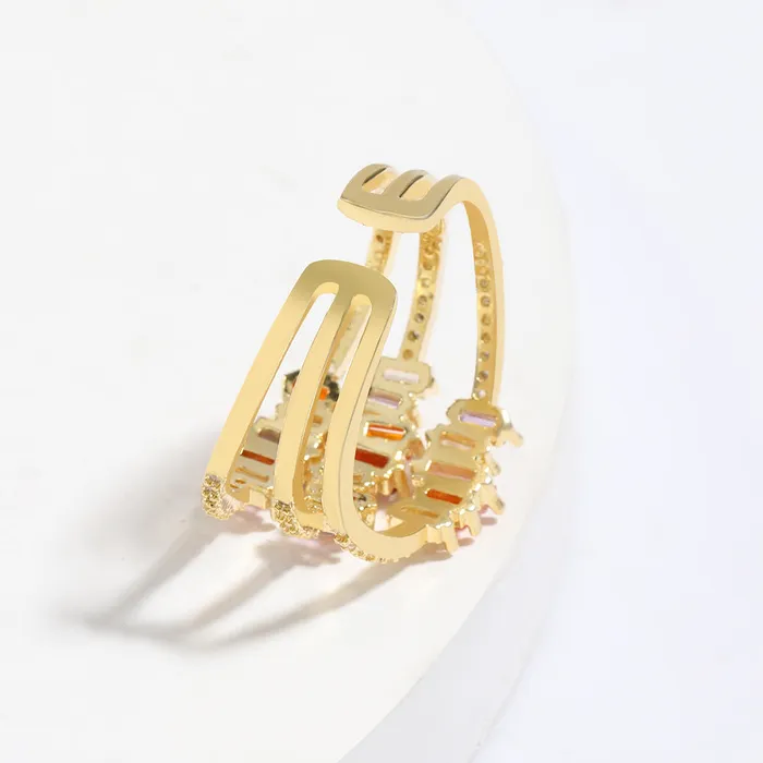 Refined by AnnaKaci Rings Triple Layered Colorful Rhinestones Gold Adjustable Ring Refined by AnnaKaci Rings Triple Layered Colorful Rhinestones Gold Adjustable Ring