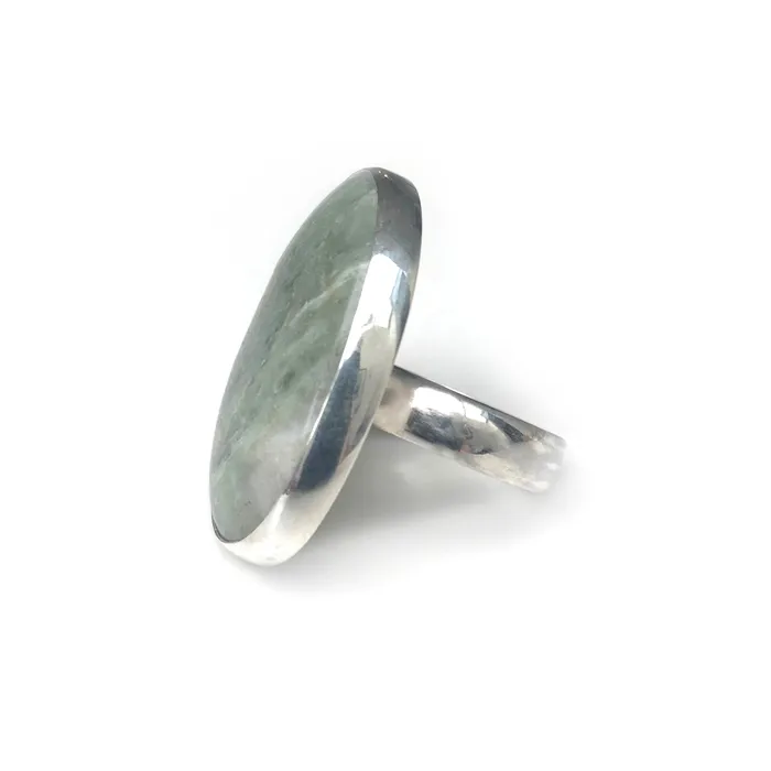 Rings aliceeden Aventurine Oval Gemstone Ring Set in Sterling Silver OPTIMISM