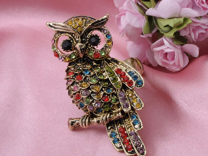Rings Alilang Antique Multicolored Rainbow Owl Bird Ring Rings Alilang Antique Multicolored Rainbow Owl Bird Ring