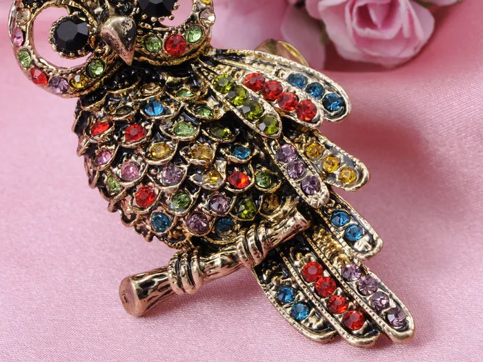 Rings Alilang Antique Multicolored Rainbow Owl Bird Ring Rings Alilang Antique Multicolored Rainbow Owl Bird Ring