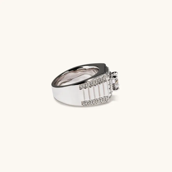 Rings Happy Jewelers 159 Round Brilliant Cut Lab Diamond Mens Ring