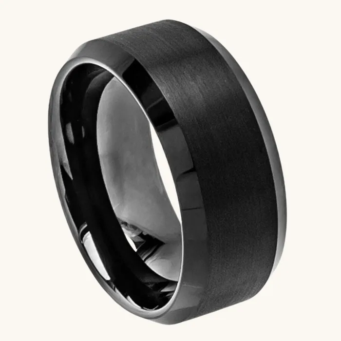 Rings Happy Jewelers Black Tungsten Band