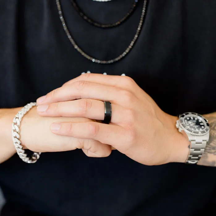 Rings Happy Jewelers Black Tungsten Band