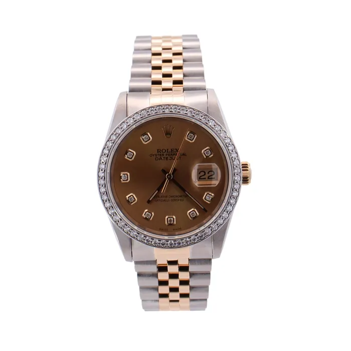 Rings Happy Jewelers Rolex Datejust Two Tone Steel and Yellow Gold 36mm Champagne Diamond Dial Watch Reference 16233 Rings Happy Jewelers Rolex Datejust Two Tone Steel and Yellow Gold 36mm Champagne Diamond Dial Watch Reference 16233