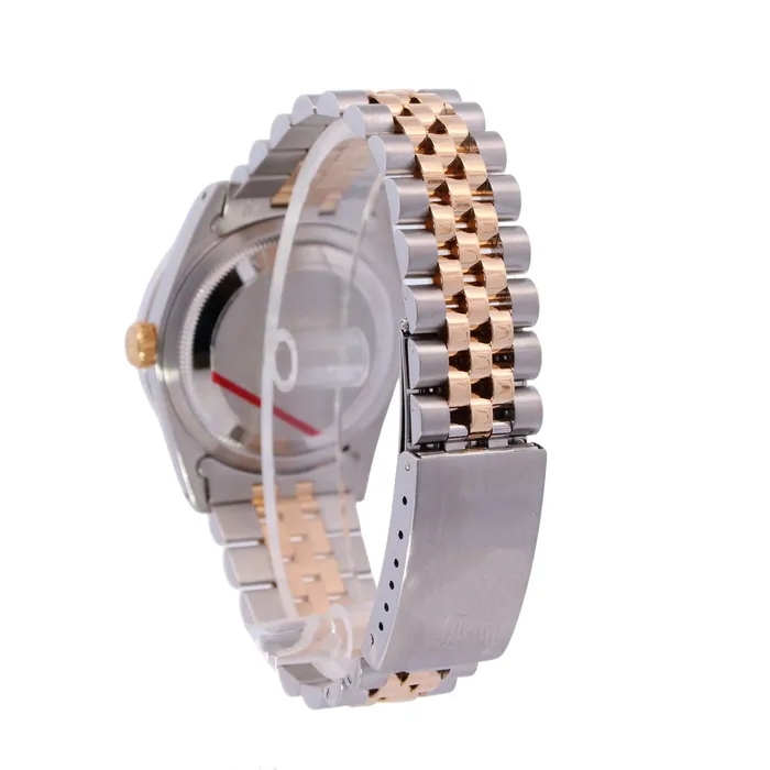 Rings Happy Jewelers Rolex Datejust Two Tone Steel and Yellow Gold 36mm Champagne Diamond Dial Watch Reference 16233