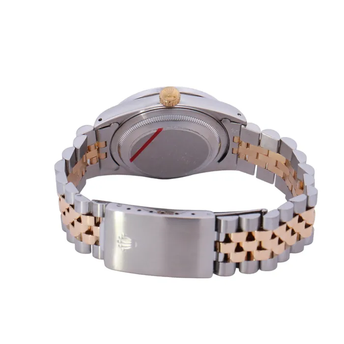 Rings Happy Jewelers Rolex Datejust Two Tone Steel and Yellow Gold 36mm Champagne Diamond Dial Watch Reference 16233