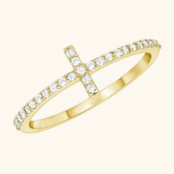Rings Happy Jewelers Thin Diamond Cross Ring