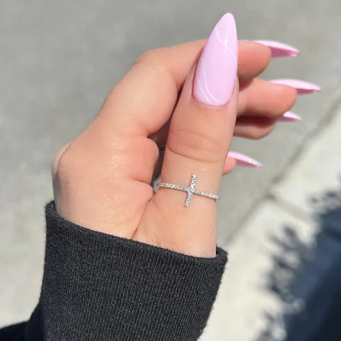 Rings Happy Jewelers Thin Diamond Cross Ring