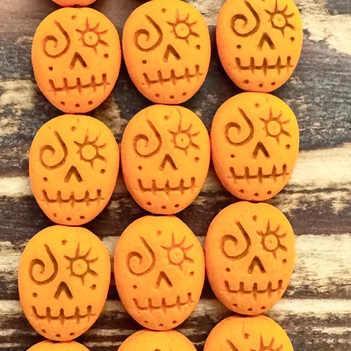 Rings JKB0451 Czech Glass Sugar Skull Beads 13x16mm Strand Czech Imports