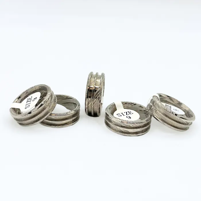 Rings Patrick Adair Supplies 5 Pack Damascus Steel DoubleChannel Ring Blanks Rings Patrick Adair Supplies 5 Pack Damascus Steel DoubleChannel Ring Blanks