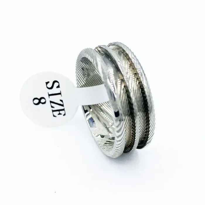 Rings Patrick Adair Supplies 5 Pack Damascus Steel DoubleChannel Ring Blanks