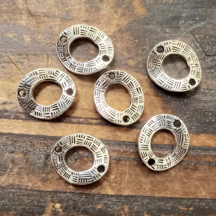 Rings Premium Pewter STMSP13618S Antique Silver Curved Round Jewelry Links 18x15mm Pkg 6 Rings Premium Pewter STMSP13618S Antique Silver Curved Round Jewelry Links 18x15mm Pkg 6