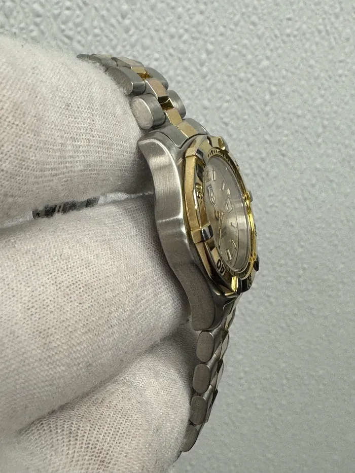 Rings Tag Heuer Lady Professional Two Tone Stainless Steel Yellow Gold 27mm Silver Stick Dial Watch Happy Jewelers