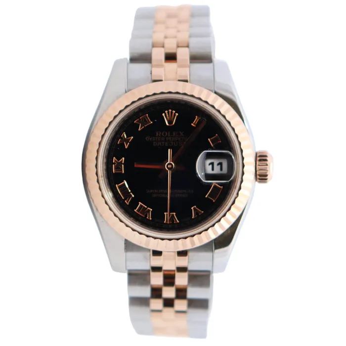 Rolex Datejust 26mm Black Dial Watch Ref 179171 Happy Jewelers Watches