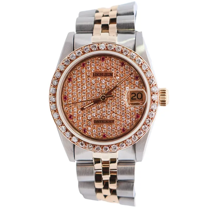 Rolex Datejust 31mm Pave Dial Watch Ref 68273 Happy Jewelers Watches
