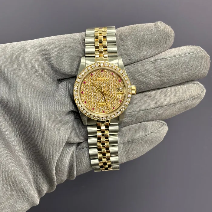 Rolex Datejust 31mm Pave Dial Watch Ref 68273 Happy Jewelers Watches Rolex Datejust 31mm Pave Dial Watch Ref 68273 Happy Jewelers Watches