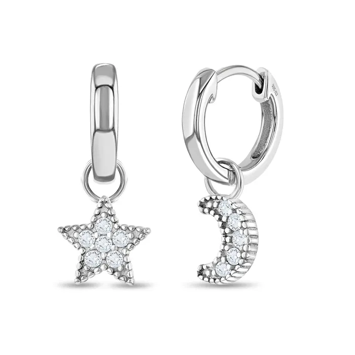 Star Moon Dangle 9mm Kids Childrens Girls Earrings HoopHuggie Celestial Safety Latch Sterling Silver Kids Hoop Earrings Earrings Star Moon Dangle 9mm Kids Childrens Girls Earrings HoopHuggie Celestial Safety Latch Sterling Silver Kids Hoop Earrings Earrings