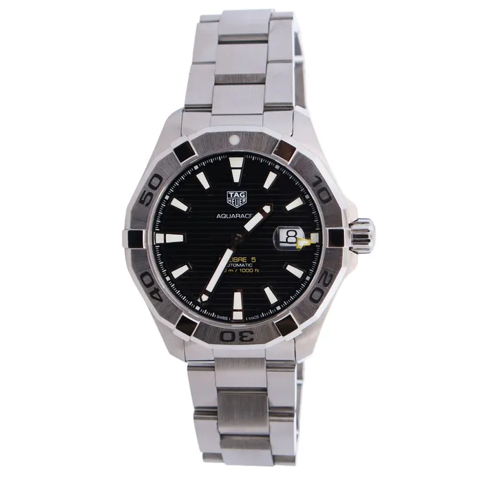 Tag Heuer Aquaracer 43mm Black Dial Watch Ref WBP208B0 Happy Jewelers Watches